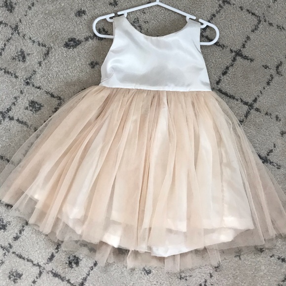 taupe flower girl dress